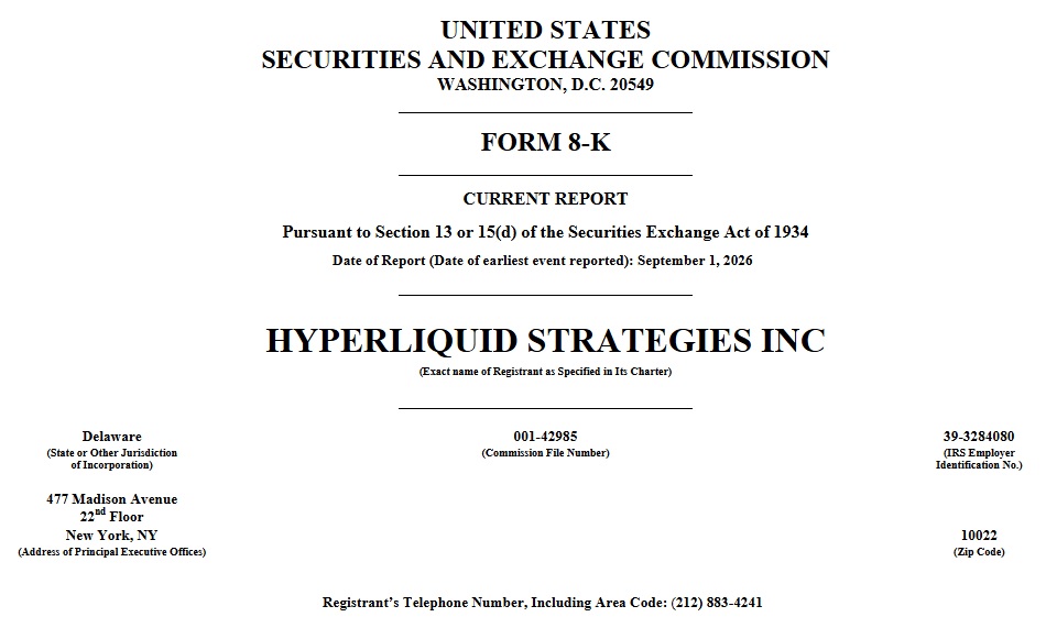 HYPE Treasury Firm Hyperliquid Strategies Expands Capital Access To $2.5B