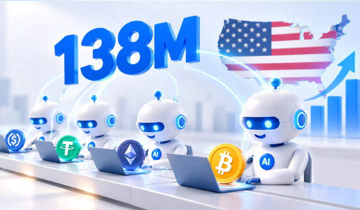 AI Agents Make 138 Million Crypto Payments As U.S. Dominates AI Spending