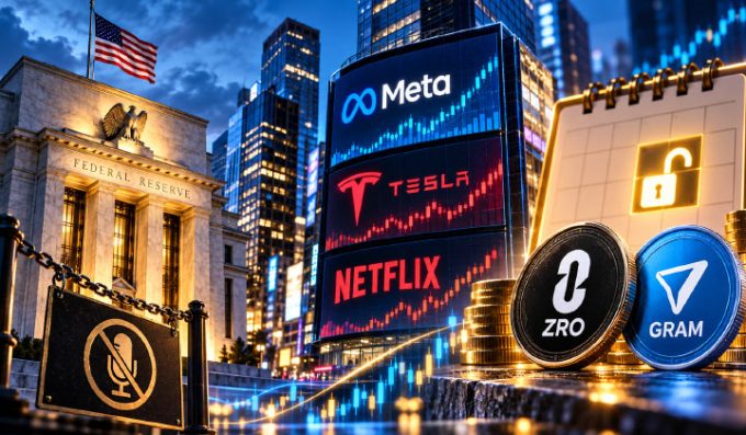 Crypto Week Ahead: Meta, Tesla Earnings, Fed Blackout & $138M In Token Unlocks