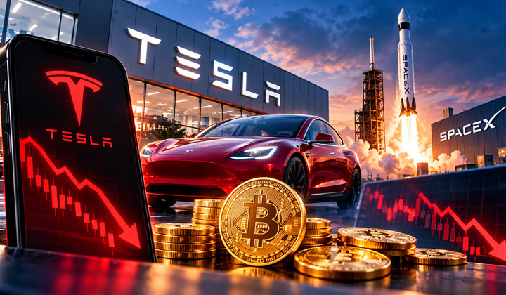 Tesla Profit Falls 43% As Bitcoin Gains $288M & SpaceX Merger Talks Emerge