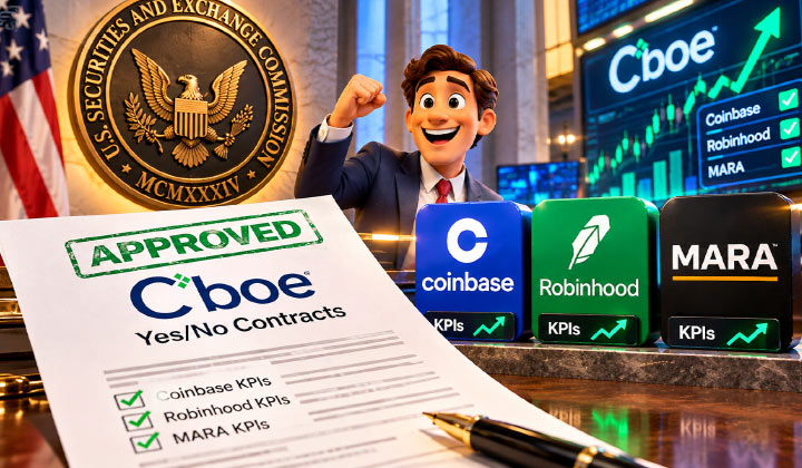SEC Clears Cboe To Offer Options On Coinbase, MARA & Robinhood Data