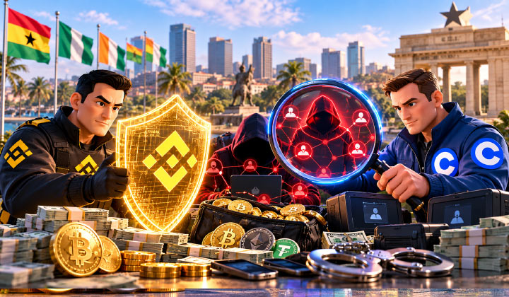 Binance & Coinbase Join West Africa Scam Sweep Flagging $11M