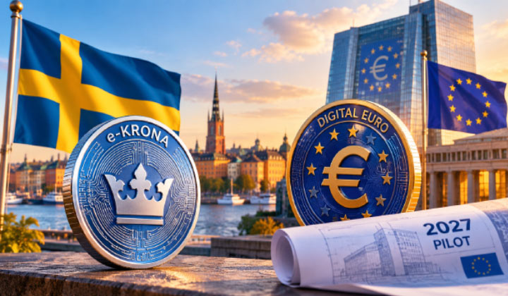 Sweden Pushes Digital Krona Plans As ECB Prepares 2027 Euro Pilot