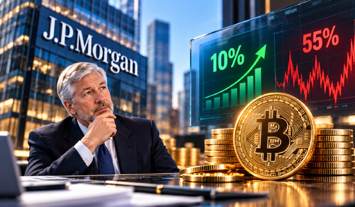 JPMorgan Sees 10% Annual Bitcoin Returns, Warns Of 55% Volatility