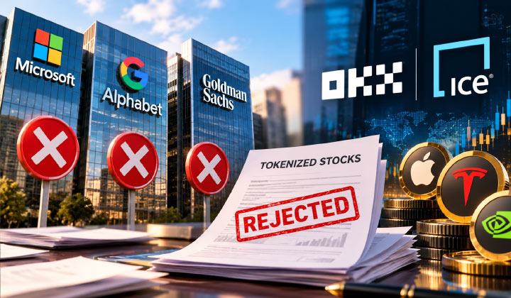 Microsoft, Alphabet, Goldman Sachs Resist OKX-ICE Tokenized Stock Plans
