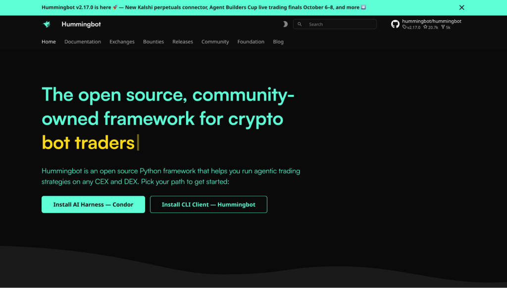 10. Hummingbot – Best Free Option For Technical Traders