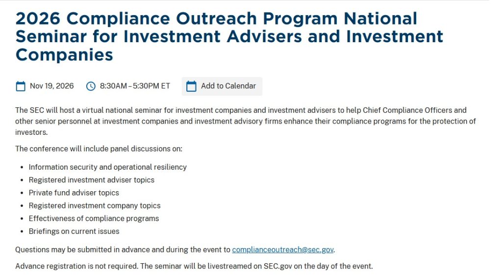 SEC Sets November 19 Crypto Briefing As Compliance & Custody Discussions Continue